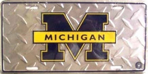 Michigan Wolverines Diamond Plate License Plate