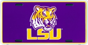 Louisiana Tigers "LSU" Aluminum License Plate