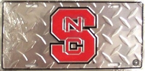 NC State Wolfpack Diamond Plated License Plate
