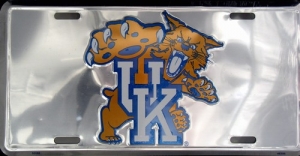 Kentucky Wildcats Chrome Aluminum License Plate