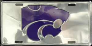 Kansas State Wildcats Chrome Aluminum License Plate