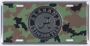 Alabama Crimson Tide Camouflage Aluminum License Plate