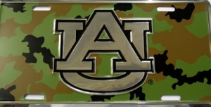 Auburn Tigers Camouflage Aluminum License Plate