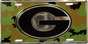 Georgia Bulldogs Camouflage Aluminum License Plate