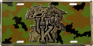 Kentucky Wildcats Camouflage Aluminum License Plate