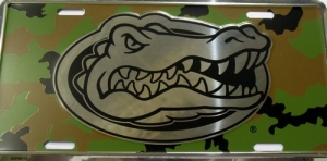 Florida Gators Camouflage Aluminum License Plate