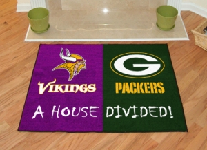 Minnesota Vikings vs Green Bay Packers House Divided Floor Rug