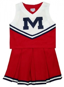 Ole Miss Rebels Away NCAA College Youth Cheerleading Outfits-FREE SHIPPING