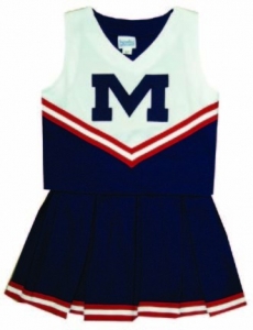 Ole Miss Rebels Home NCAA College Youth Cheerleading Outfits-FREE SHIPPING
