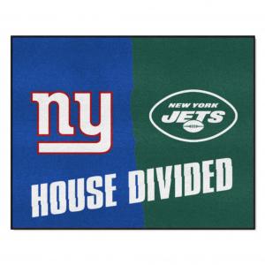 New York Giants vs New York Jets House Divided Floor Rug