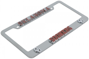 Oklahoma Sooners NCAA Chrome 3D License Plate Tag Frame