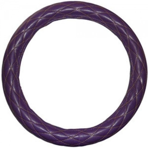 Rig Matters 18" Diamond Cushion Style Purple & Gold Semi Truck Steering Wheel Cover