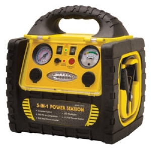 RoadPro 12 volt Rechargeable Air Compressor/Jumpstart/Emergency System w/ Power Inverter