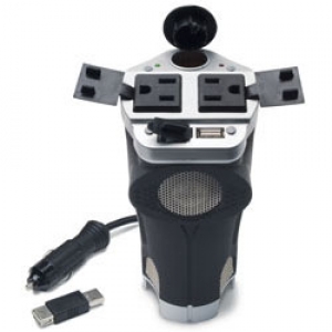 RoadPro 200 Watt DC to AC Cup Holder Design Power Inverter with USB Port & 2 AC Outlets