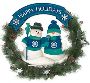 Seattle Mariners 20" Team Snowman Wreath
