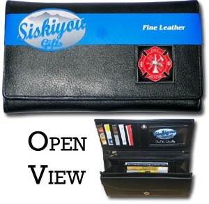 Genuine Leather Womens Firefighter Wallet