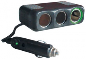Truck Spec 12 Volt 3 Outlet Platinum Fused Series Cigarette Lighter Adapter w/ 30" Cord