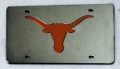 Texas Longhorns Silver Laser Cut/Mirrored License Plate