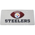 Pittsburgh Steelers Football Silver Laser Cut License Plate
