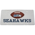 Seattle Seahawks Football Silver Laser Cut License Plate