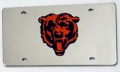 Chicago Bears Silver Laser Cut License Plate