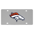Denver Broncos Silver Laser Cut License Plate