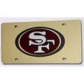 San Francisco 49ers Gold Laser Cut License Plate