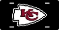 Kansas City Chiefs Black Laser Cut License Plate