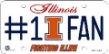 Illinois Fighting Illini #1 Fan Aluminum License Plate