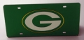 Green Bay Packers Green Laser Cut/Mirrored License Plate