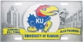 Kansas Jayhawks NCAA 3D Pewter License Plate