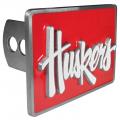 Nebraska Cornhuskers NCAA Pewter Trailer Hitch Cover