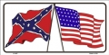 Confederate / USA Crossed Flags License Plate