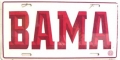 Alabama Crimson Tide "BAMA" Aluminum License Plate
