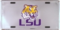 LSU Tigers Chrome Aluminum License Plate