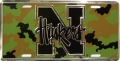 Nebraska Cornhuskers Camouflage Aluminum License Plate